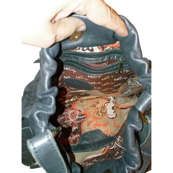 LE' BULGA black leather hobo bag purse - Picture 4 of 8